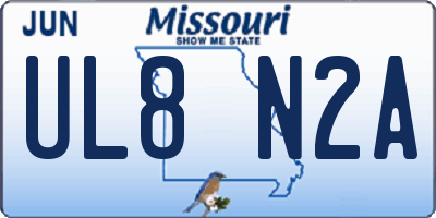 MO license plate UL8N2A