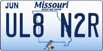 MO license plate UL8N2R