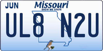 MO license plate UL8N2U