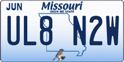 MO license plate UL8N2W