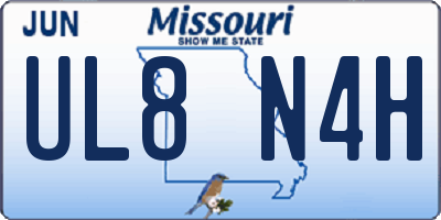 MO license plate UL8N4H