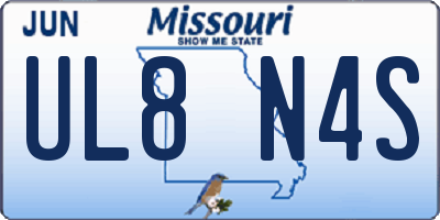 MO license plate UL8N4S