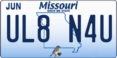 MO license plate UL8N4U