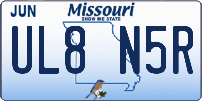 MO license plate UL8N5R