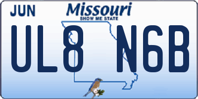 MO license plate UL8N6B