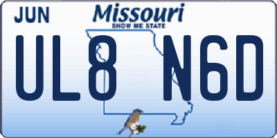 MO license plate UL8N6D