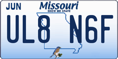 MO license plate UL8N6F