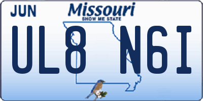 MO license plate UL8N6I