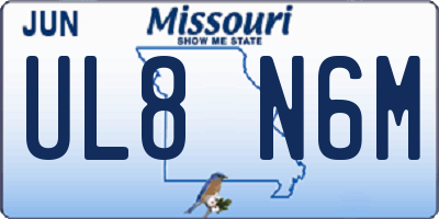MO license plate UL8N6M
