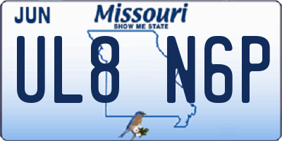 MO license plate UL8N6P