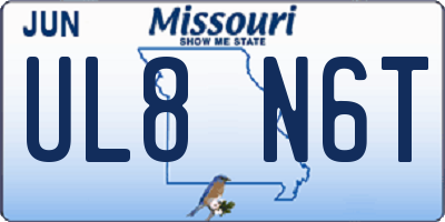 MO license plate UL8N6T
