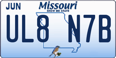 MO license plate UL8N7B
