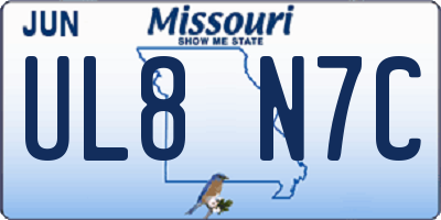 MO license plate UL8N7C