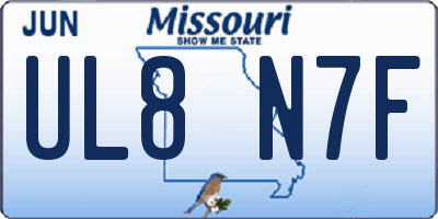 MO license plate UL8N7F
