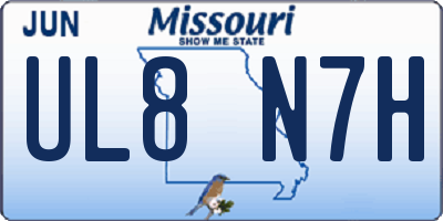 MO license plate UL8N7H