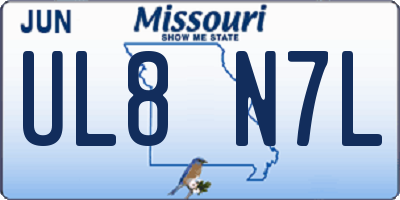MO license plate UL8N7L