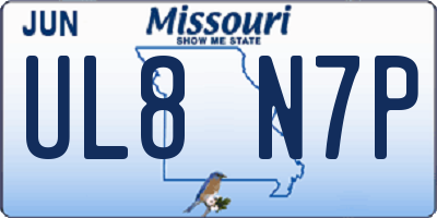MO license plate UL8N7P