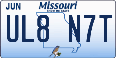 MO license plate UL8N7T