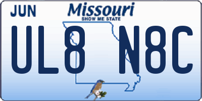 MO license plate UL8N8C