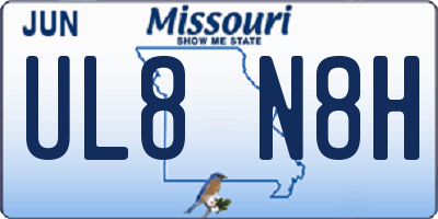 MO license plate UL8N8H
