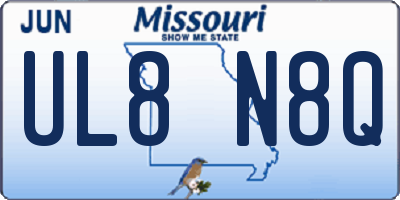 MO license plate UL8N8Q