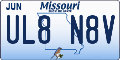 MO license plate UL8N8V