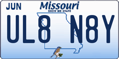 MO license plate UL8N8Y