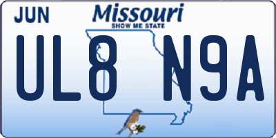 MO license plate UL8N9A