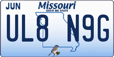 MO license plate UL8N9G