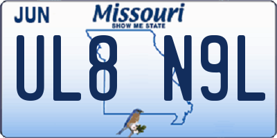 MO license plate UL8N9L