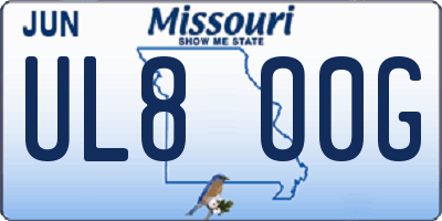 MO license plate UL8O0G