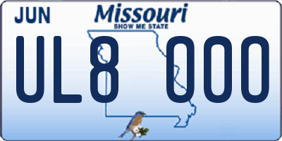 MO license plate UL8O0O