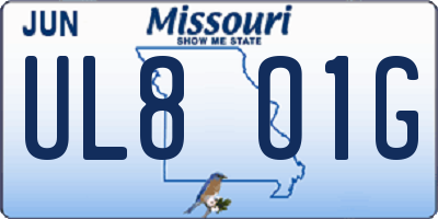 MO license plate UL8O1G