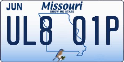 MO license plate UL8O1P