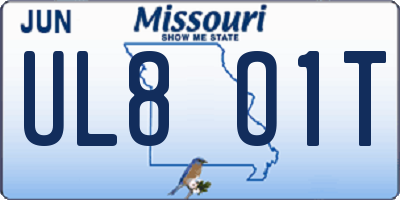 MO license plate UL8O1T