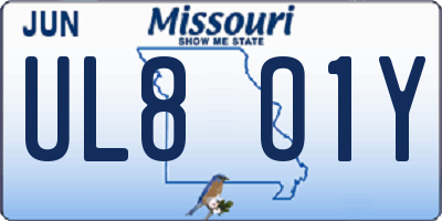 MO license plate UL8O1Y