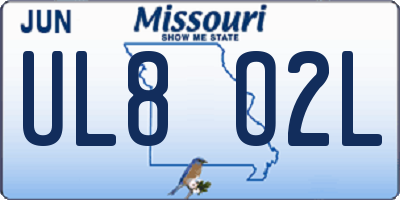 MO license plate UL8O2L