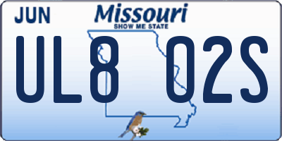 MO license plate UL8O2S