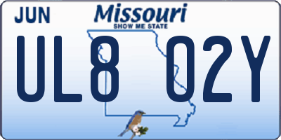 MO license plate UL8O2Y