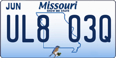 MO license plate UL8O3Q