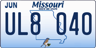 MO license plate UL8O4O