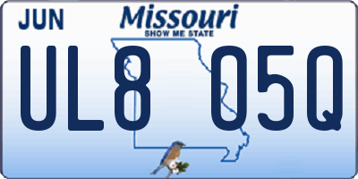 MO license plate UL8O5Q