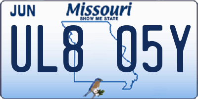 MO license plate UL8O5Y