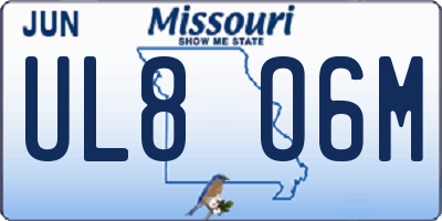 MO license plate UL8O6M