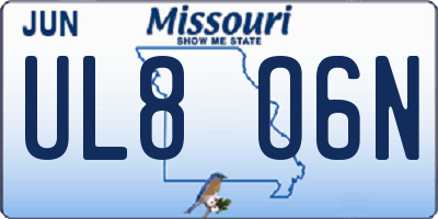 MO license plate UL8O6N