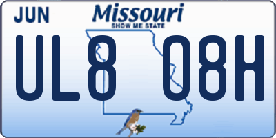MO license plate UL8O8H