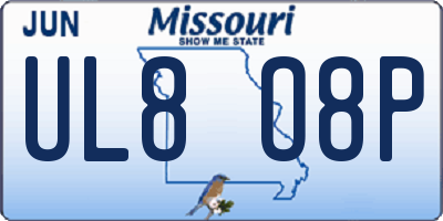 MO license plate UL8O8P