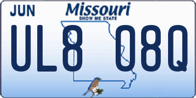 MO license plate UL8O8Q