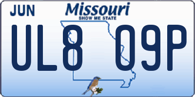 MO license plate UL8O9P