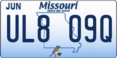 MO license plate UL8O9Q